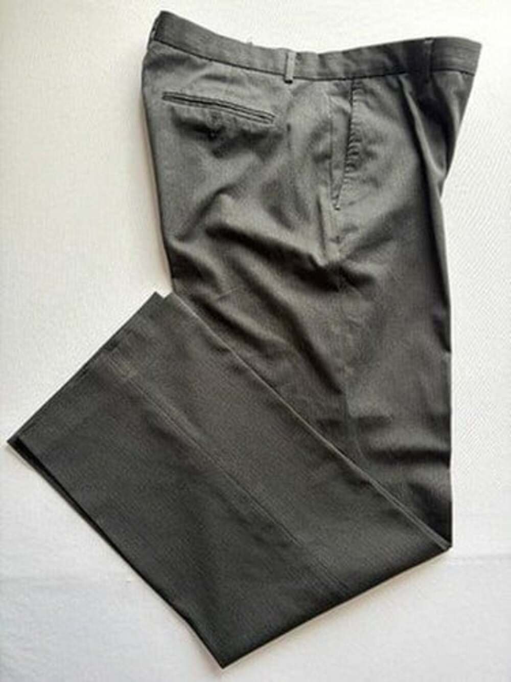 Calvin Klein Mens Dress Trousers 34x32 Gray Straight Leg Flat Front
